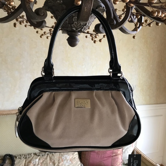 Beijo Handbags - Beijo tan suede bag